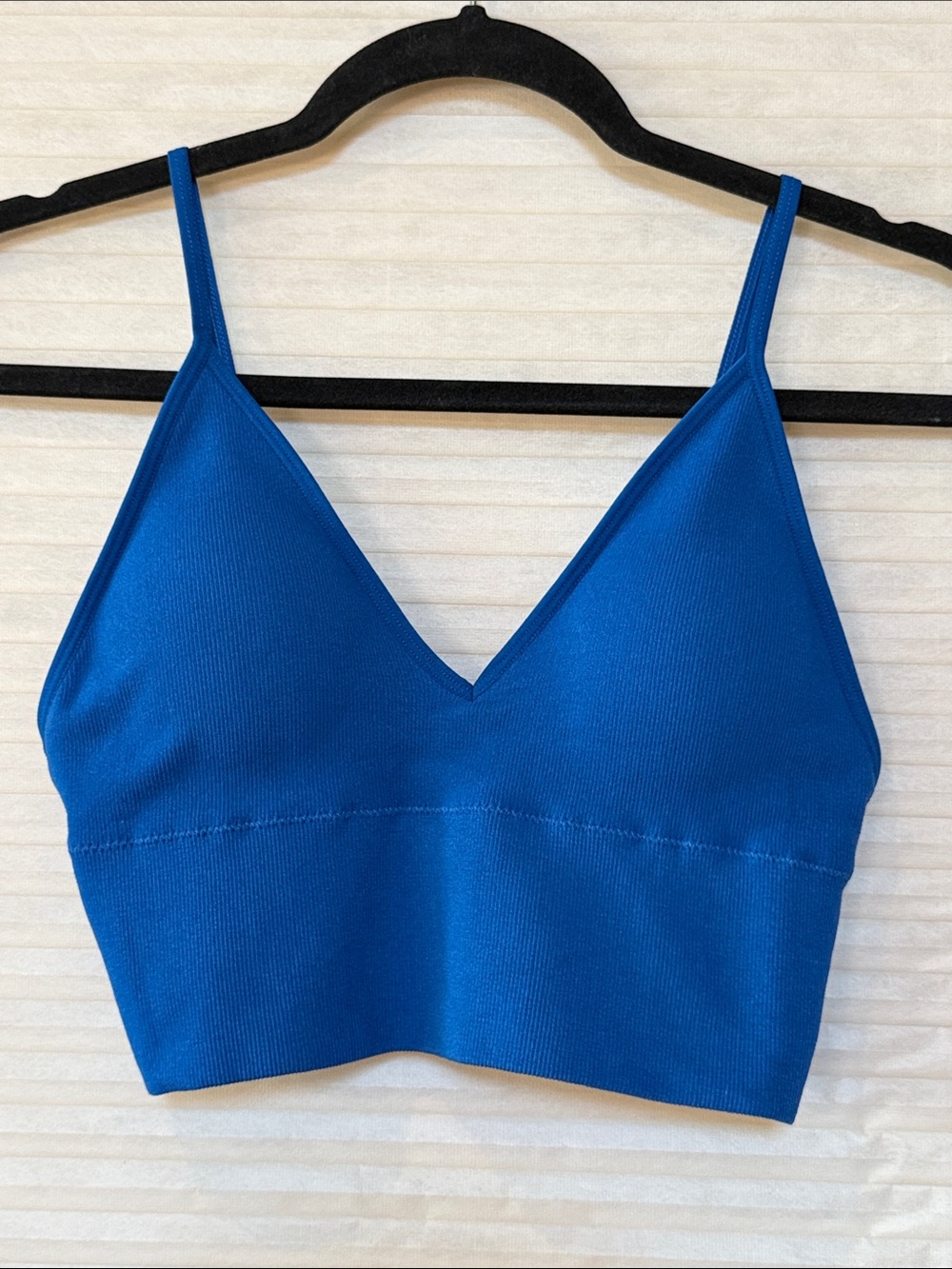 NWOT Zenana royal Blue V-Neck Ribbed Bralette L/XL